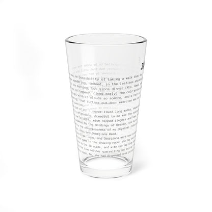 Fiction Pint Glass | Jane Eyre Pint Glass | Classic Opening Passage | Book Lover Gift