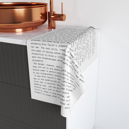 Fiction Towels | Emma Hand Towel | Classic Opening Passage | Book Lover Gift