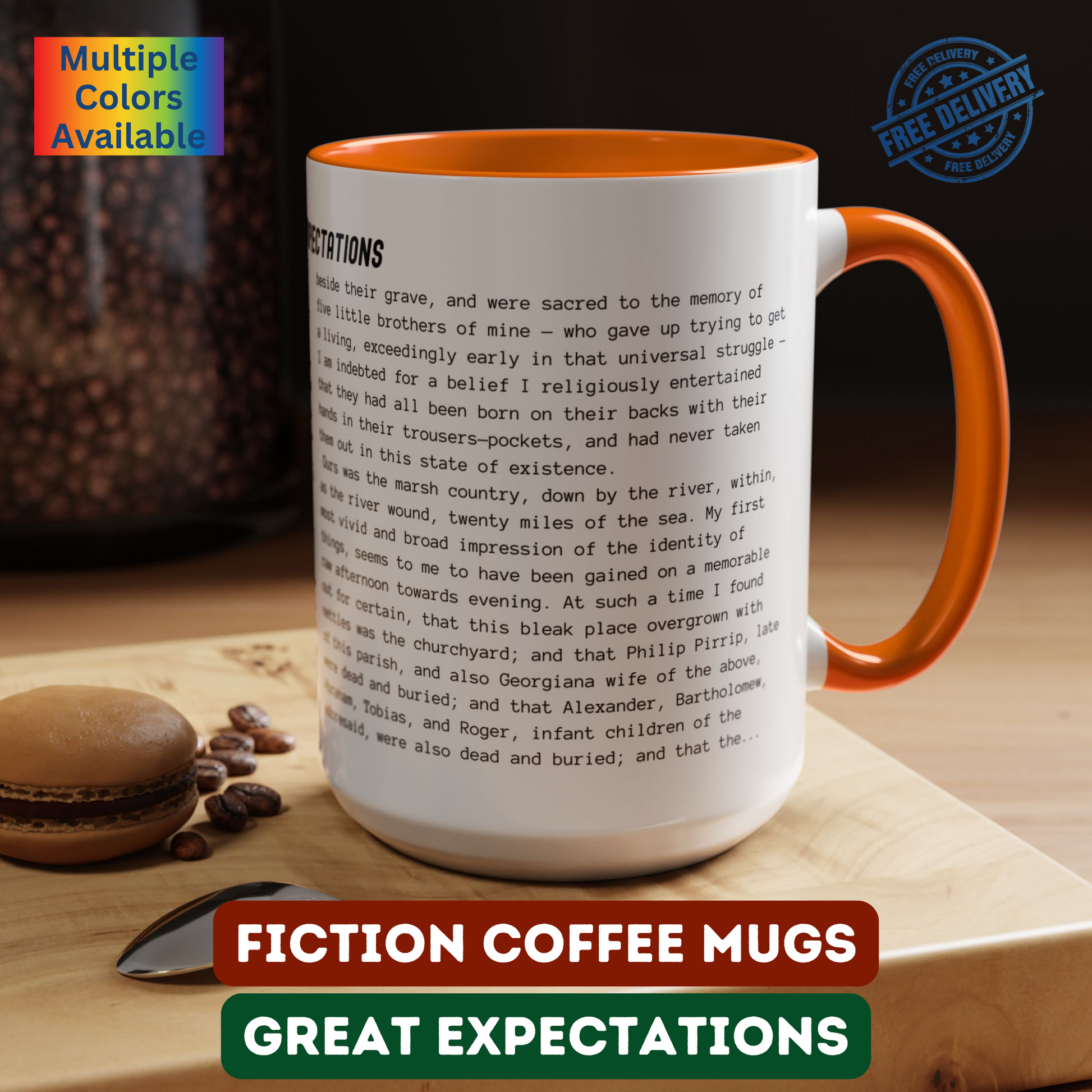 Fiction Coffee Mugs | Great Expectations Mug | Classic Opening Passage | Book Lover Gift