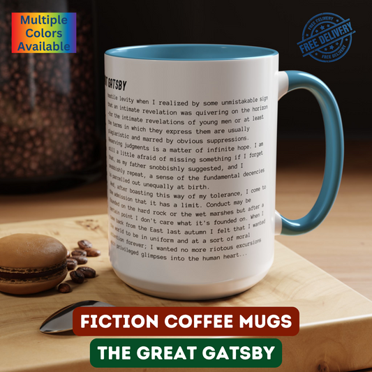 Fiction Coffee Mugs | The Great Gatsby Mug | Classic Opening Passage | Book Lover Gift