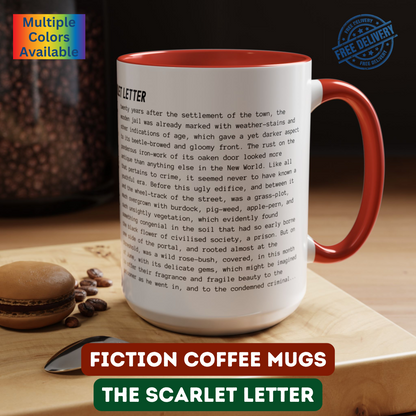 Fiction Coffee Mugs | The Scarlet Letter Mug | Classic Opening Passage | Book Lover Gift