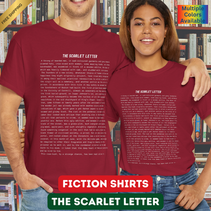 Fiction Shirts | The Scarlet Letter Literary T-Shirt | Classic Opening Passage | 100% Cotton Shirt | Book Lover Gift