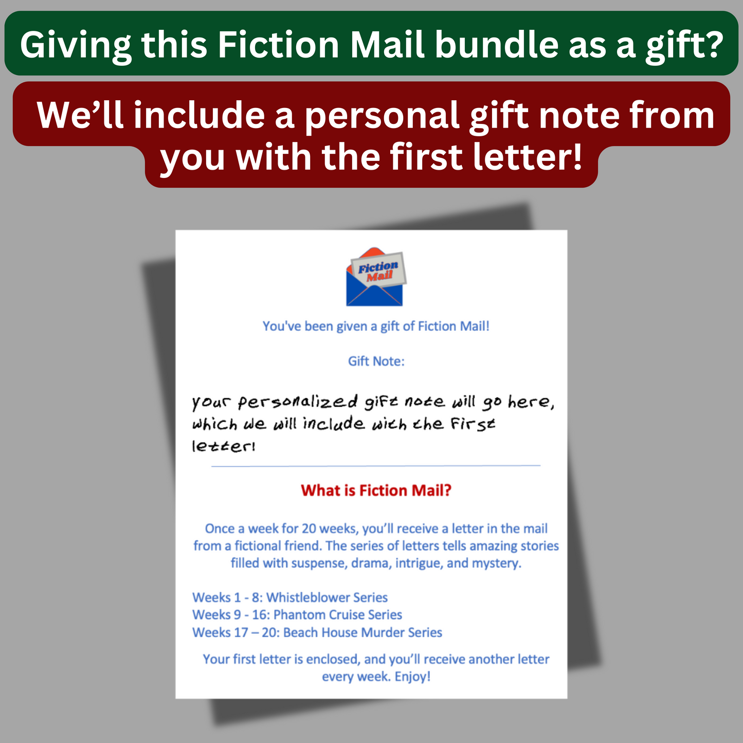 Fiction Mail 20 letter bundle of letters from fictional characters