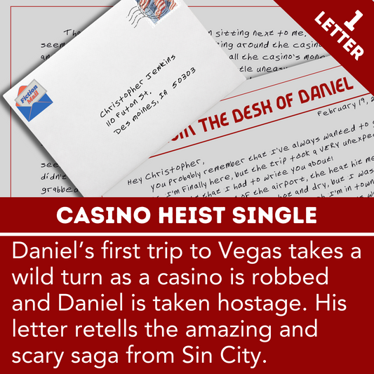 Casino Heist Fiction Mail Single - great fiction sent as personalized letters