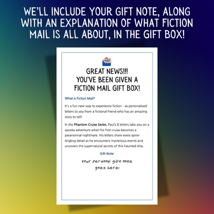 The Phantom Cruise Fiction Gift Box Personal Gift Note
