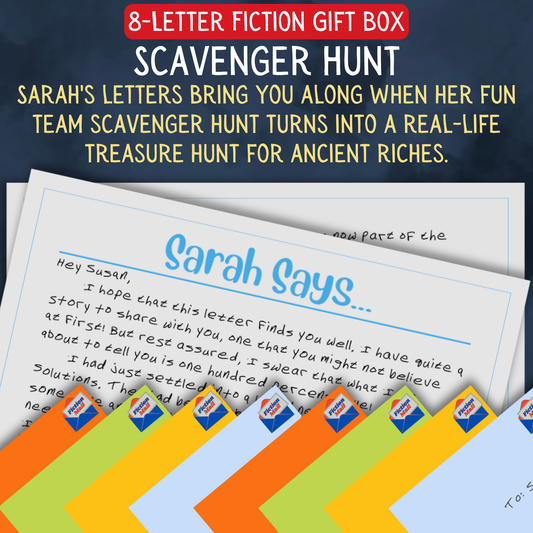 Scavenger Hunt Fiction Mail Gift Box with 8 fiction letters