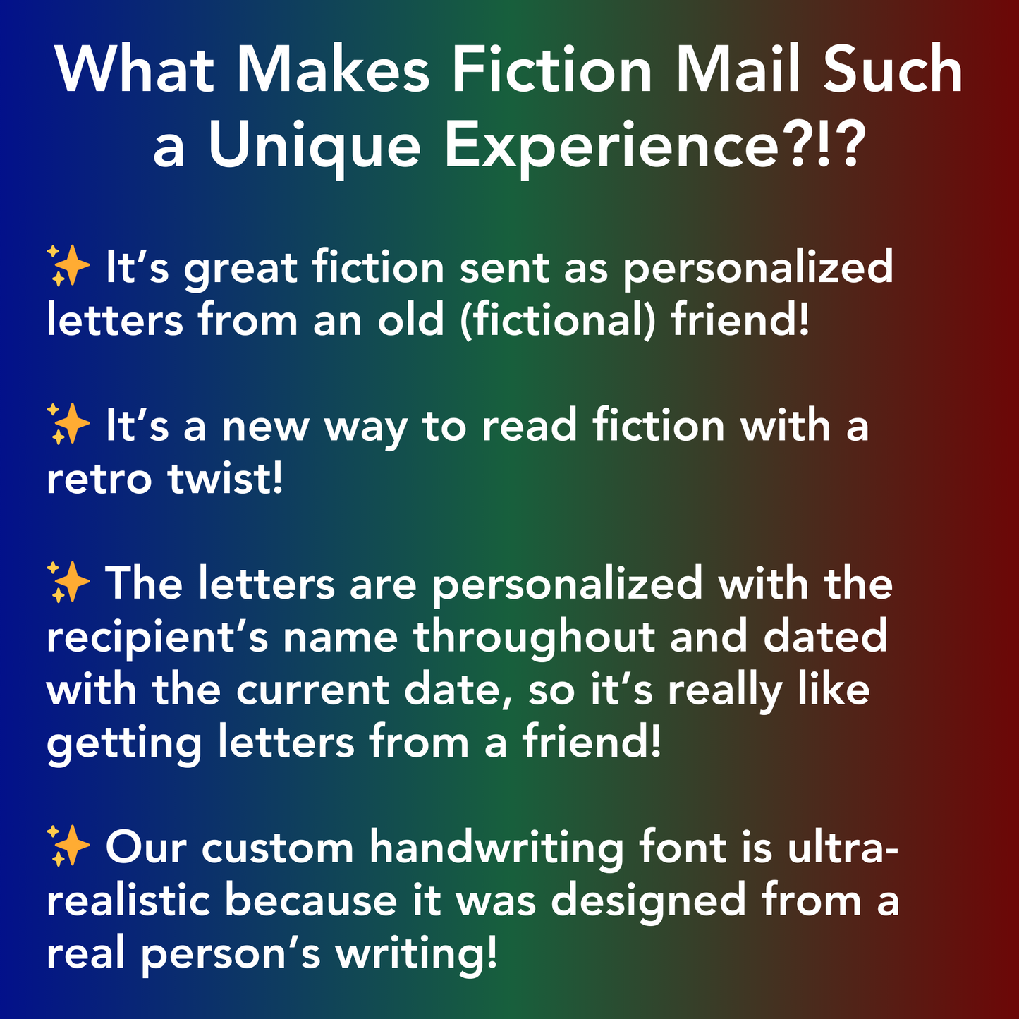 What makes Fiction Mail so unique.